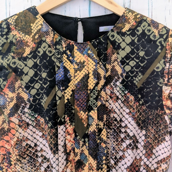 3/$20 Cavalier Snake Print Pleat Front Midi Dress - Picture 4 of 8